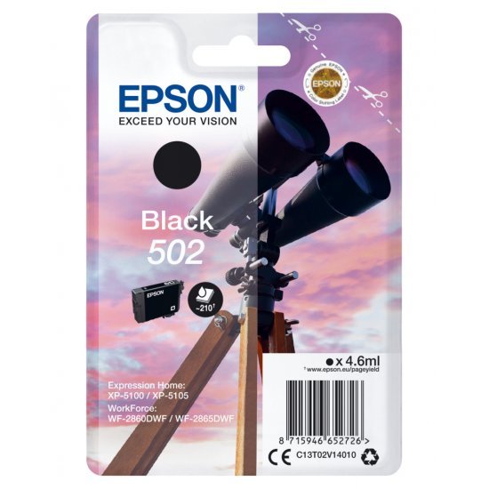 Epson T02v1 Origineel Zwart 502 4.6ml - Accessoires - Epson- 25.05€ bij Bobby &amp; Caro