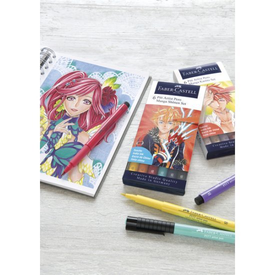 Faber Castell FC-167157 Tekenstift Faber-Castell Pitt Artist Pen Manga 6-delig Etui Shônen - Tekenen - Faber Castell- 15.15€ bij Bobby &amp; Caro