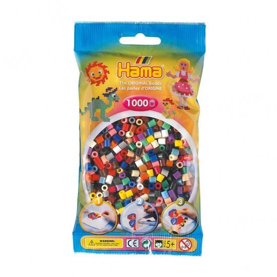 Hama Strijkkralen Kleuren Mix 1000 Stuks - Strijkkralen - Hama Strijkkralen- 1.89€ bij Bobby &amp; Caro