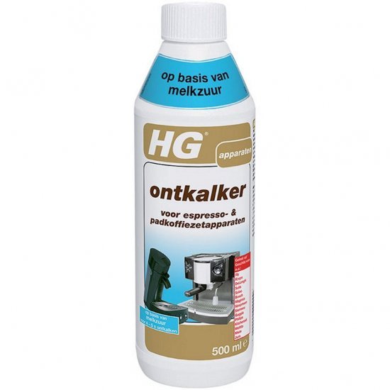 HG Ontkalker Espresso- & Koffiepadmachines Melkzuur 0,5L - Accessoires - HG- 6.99€ bij Bobby &amp; Caro