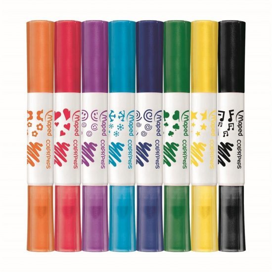 Maped Color&#039;Peps Duo Stamp Viltstiften 8 Stuks - Viltstiften - Maped- 6.15€ bij Bobby &amp; Caro