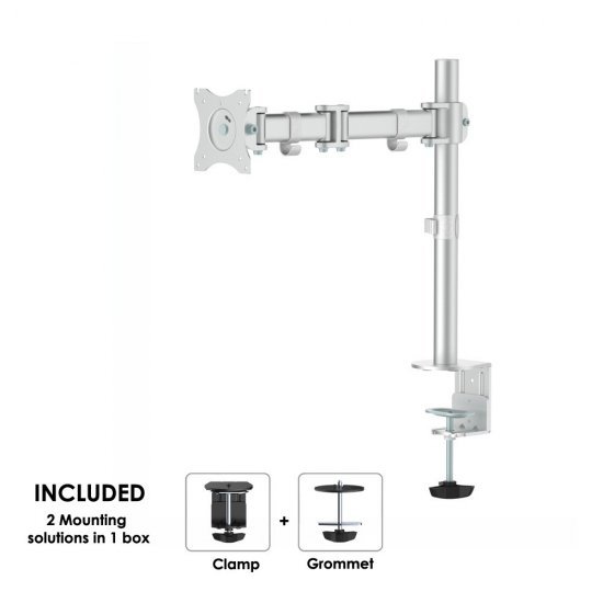 New Star Products NM-D135SILVER Monitorarm Zilver - Bureausteunen - New Star Products- 61.49€ bij Bobby &amp; Caro