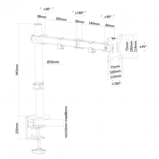 New Star Products FPMA-D550BLACK Monitorarm Zwart - Monitoren - New Star Products- 44.95€ bij Bobby &amp; Caro