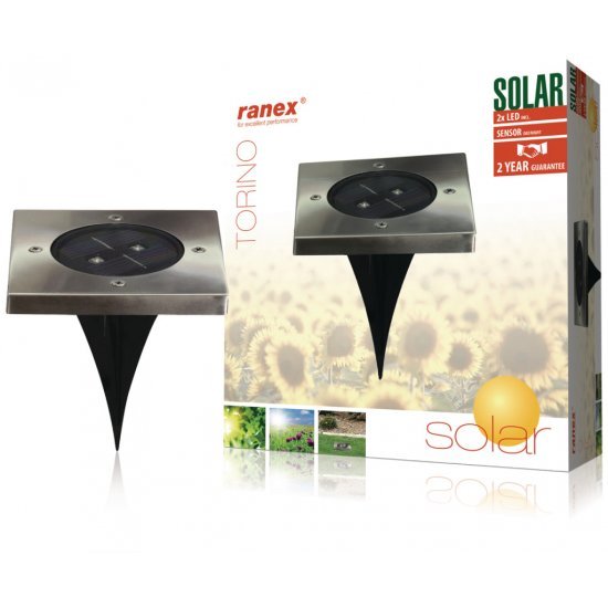 Ranex RA-5000406 LED Solar Grondspot RVS - Tuinverlichting - Ranex- 9.05€ bij Bobby &amp; Caro