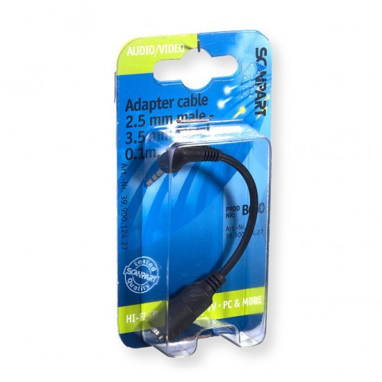 Scanpart Verloopkabel 2.5s(m)-3.5s(f) 0.1m - Audio/Video - Scanpart- 5.59€ bij Bobby &amp; Caro