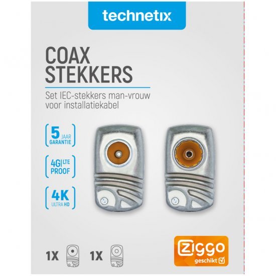 Technetix Iec Coaxstk M En F - Coax - Technetix- 8.45€ bij Bobby &amp; Caro