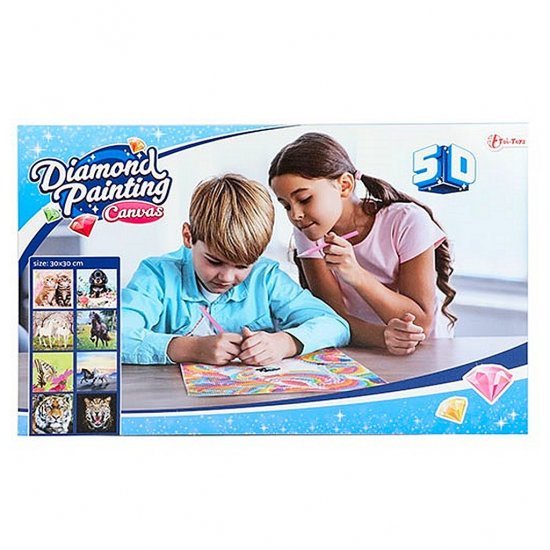 Diamond Painting op Gespannen Canvas 30x30cm Assorti - Diamond Painting - Toi-Toys- 11.95€ bij Bobby &amp; Caro