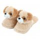 Pluche Kinderpantoffels Hond Maat 28-30 Beige