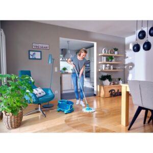 Leifheit 52102 Clean Twist Disc Mop Compleet Systeem Met Wieltjes Blauw - Afbeelding 5