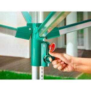 Leifheit 85285 Linomatic 400 Easy Droogmolen 40 M Drooglengte Turquoise/Zilver - Afbeelding 2